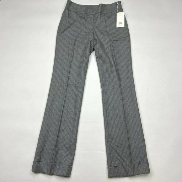 Worth Stripe Nona Pants Wool Blend Lined Zip Closure Flat Front Gray Women 4 NWT - Picture 7 of 9
